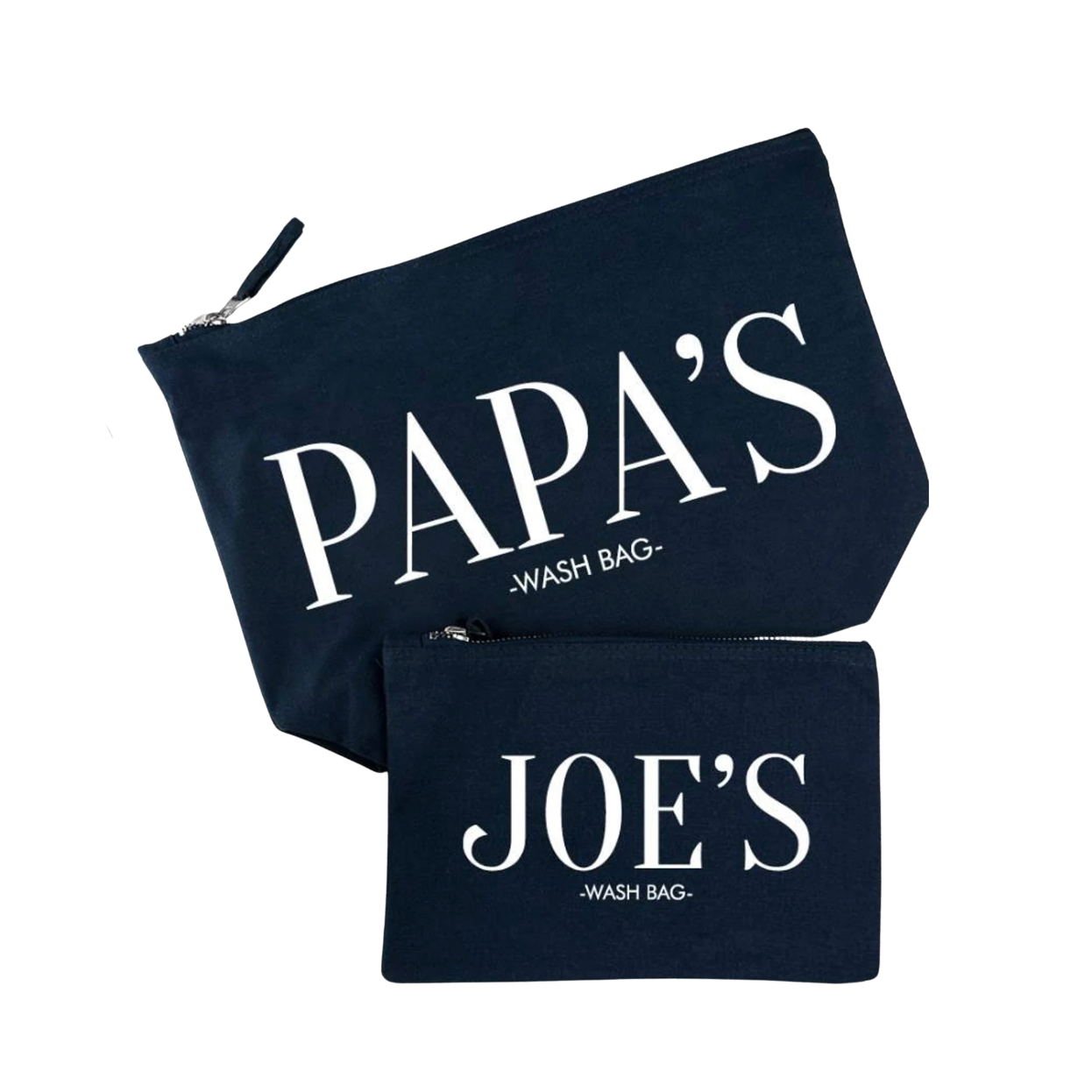 Personalised Daddy and Me Cotton Wash Bags