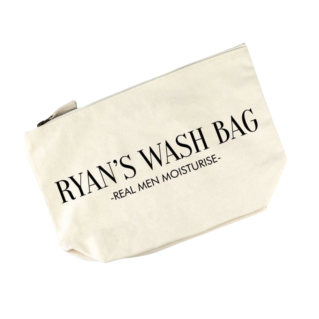 Personalised Cotton Men's Wash Bag