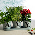 Personalised Galvanised Herb Garden Letter Planters