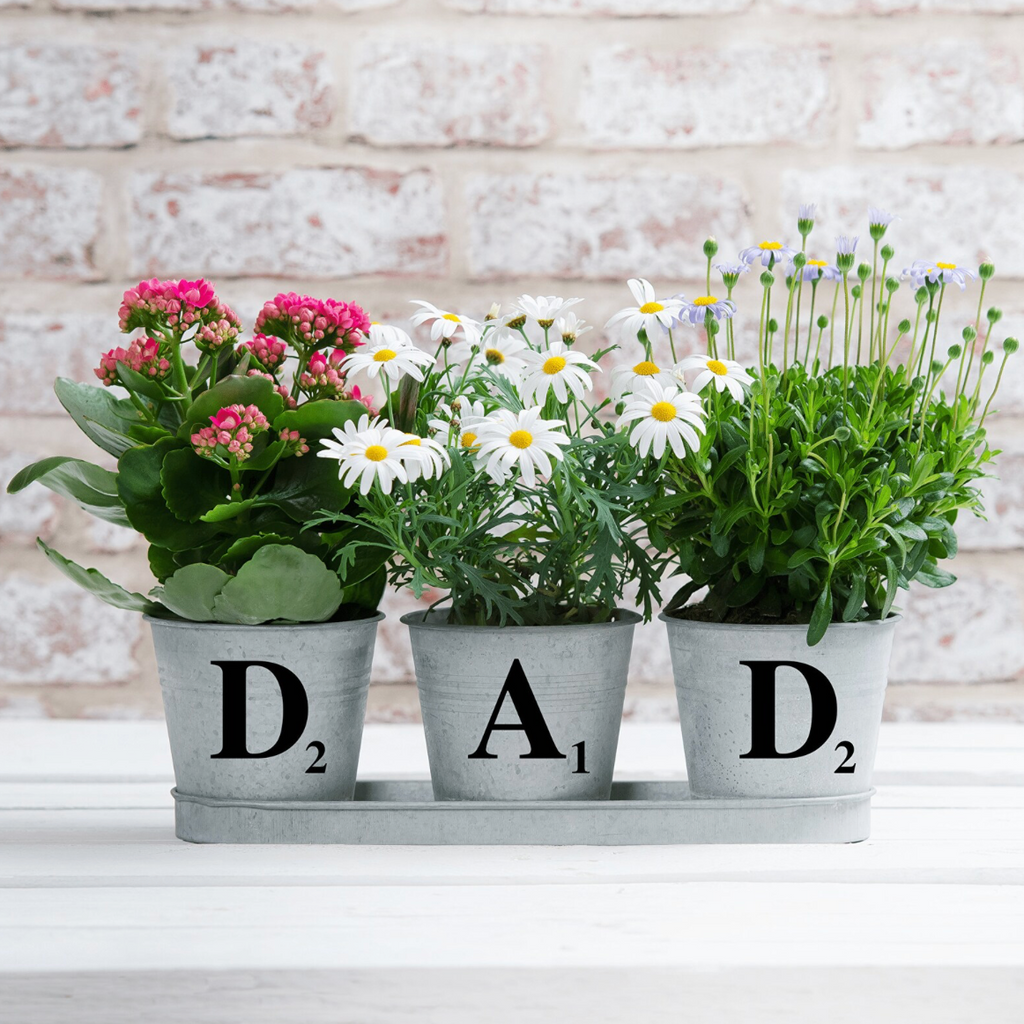 Personalised Galvanised Herb Garden Letter Planters