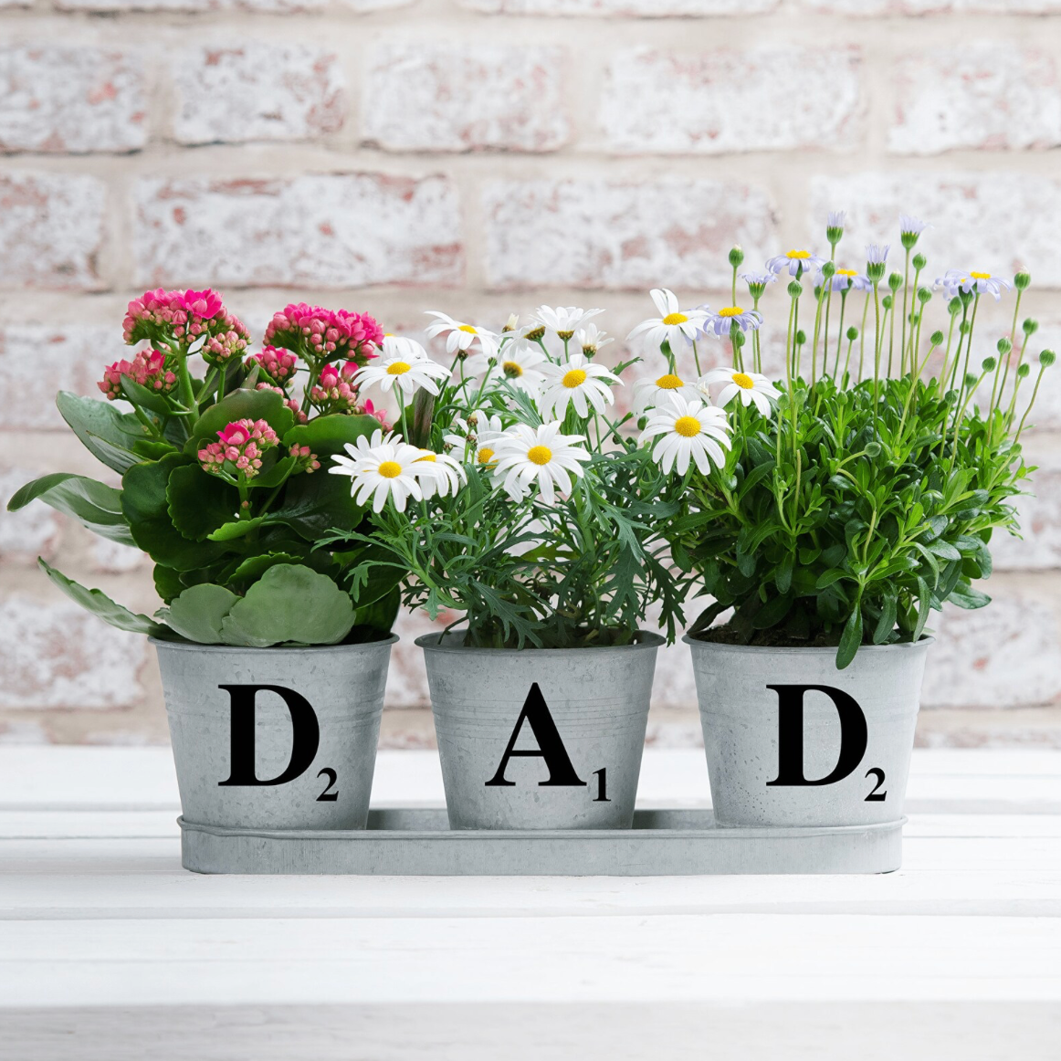 Personalised Galvanised Herb Garden Letter Planters