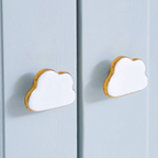 Cloud Shape Ceramic Door Knob with Gold Rim