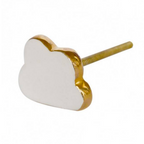 Cloud Shape Ceramic Door Knob with Gold Rim