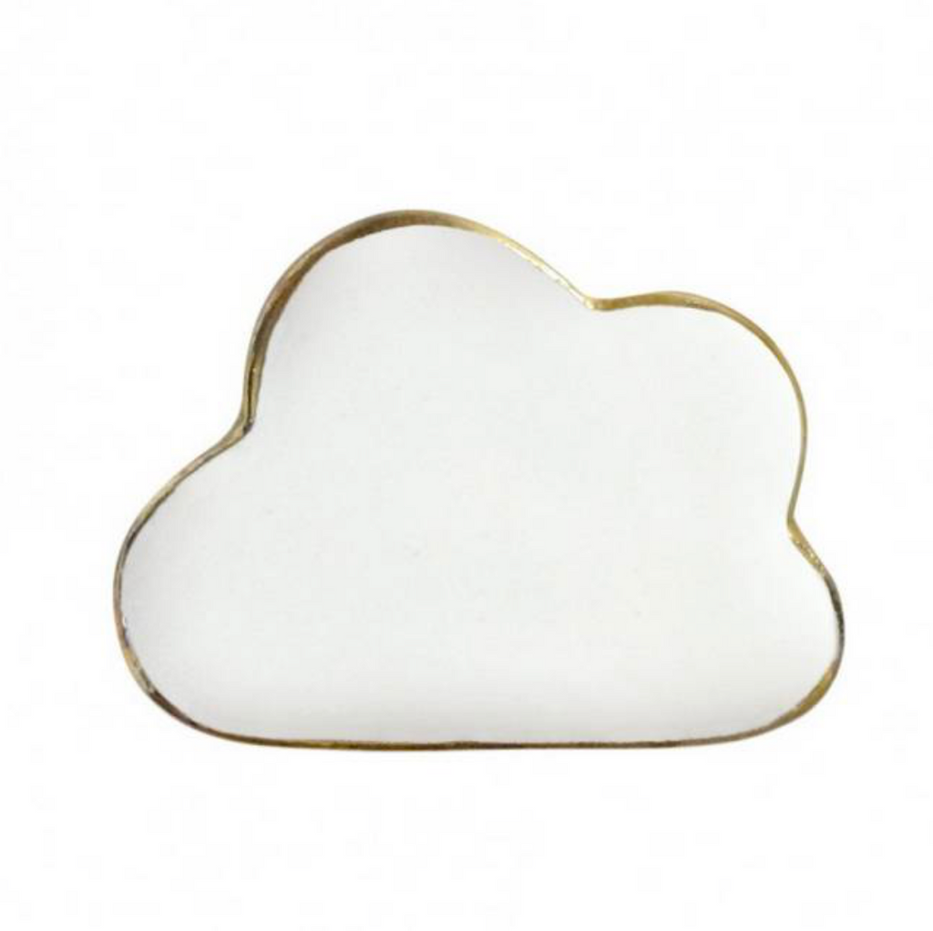 Cloud Shape Ceramic Door Knob with Gold Rim