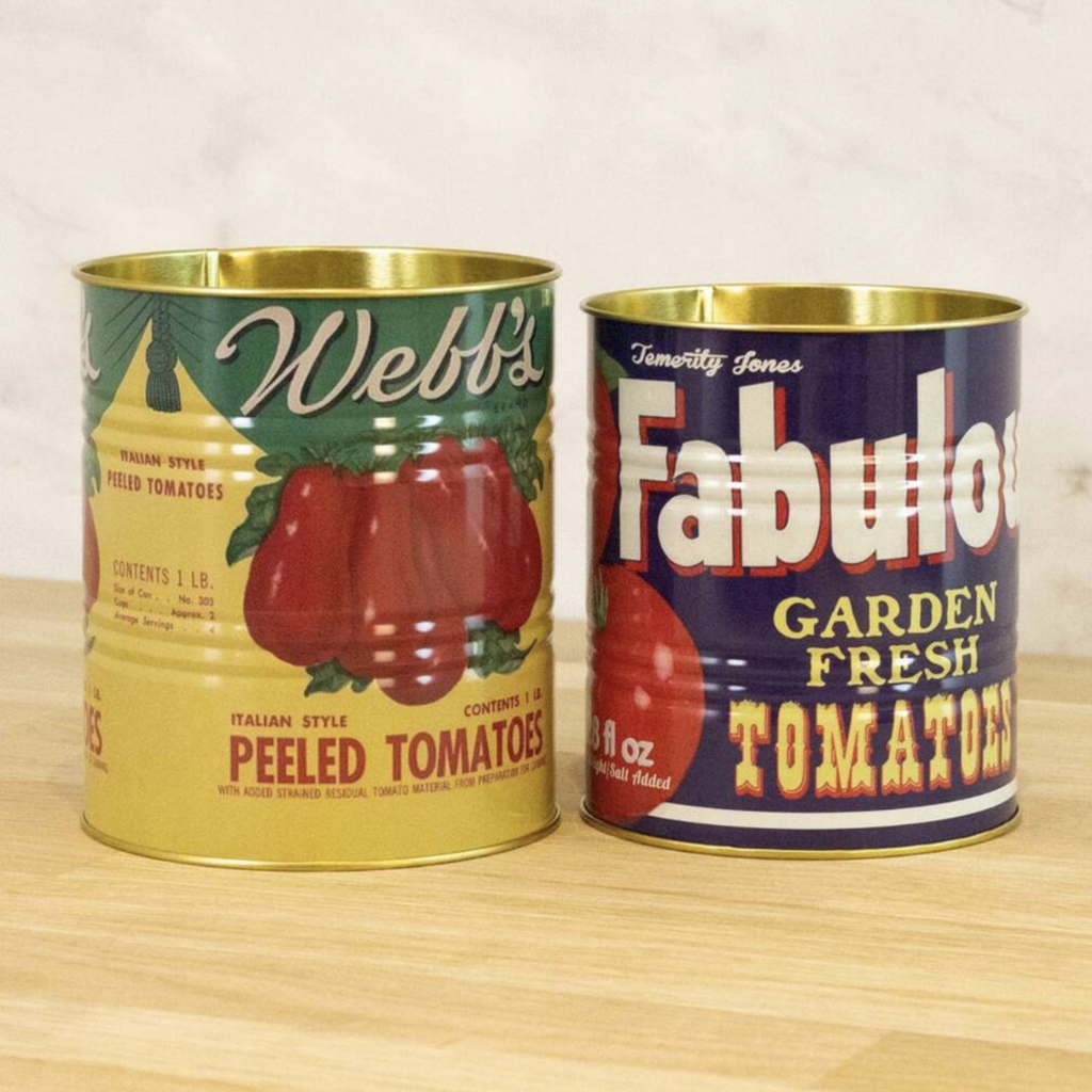 Vintage Planter & Storage Set of Retro Tomato Tins