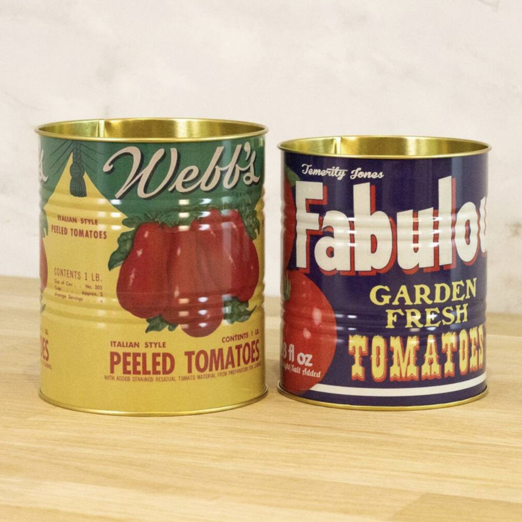 Vintage Planter & Storage Set of Retro Tomato Tins