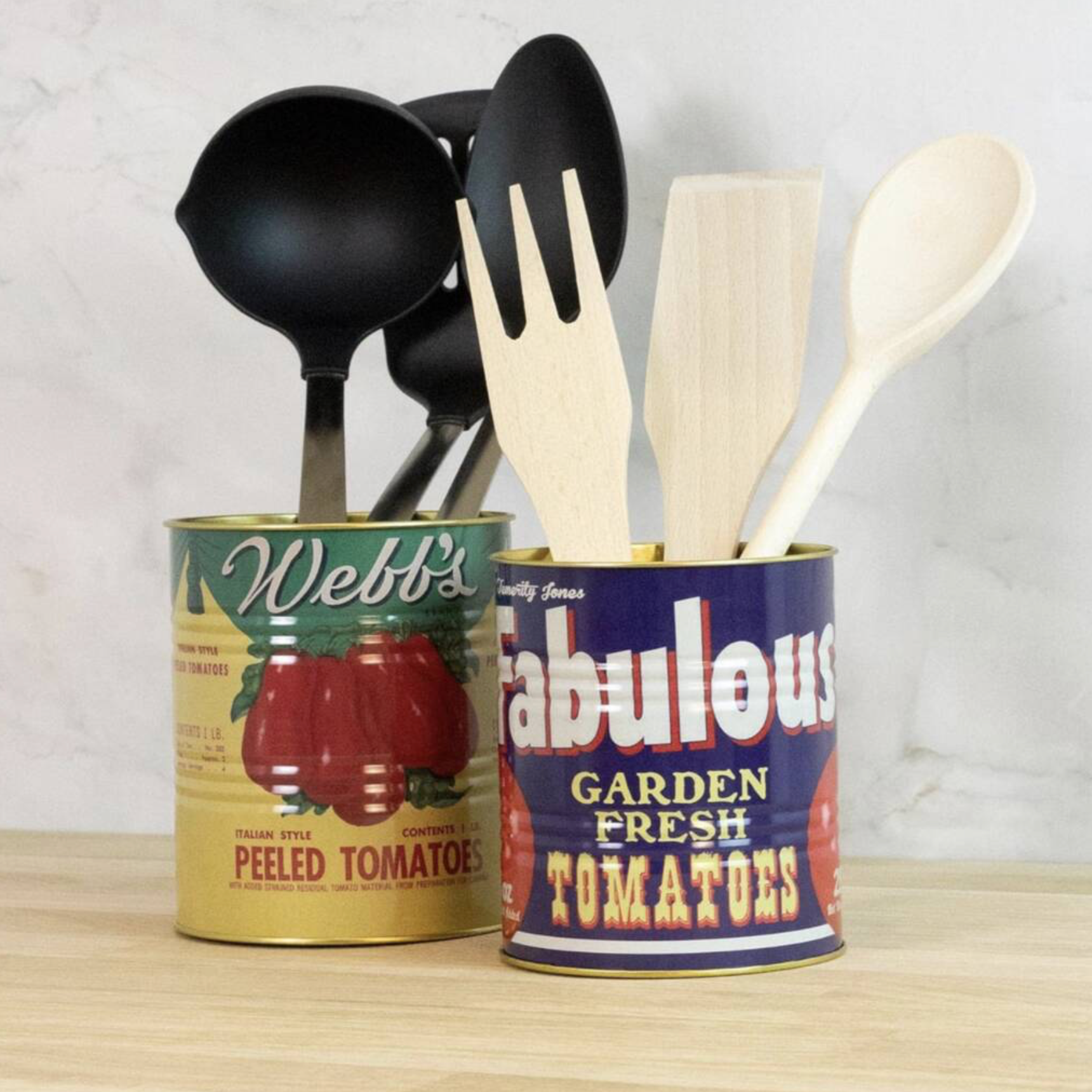 Vintage Planter & Storage Set of Retro Tomato Tins