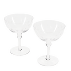 Pair of Etched Star Champagne Gift Coupe Cocktail Glasses