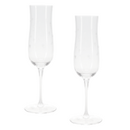 Pair of Etched Star Champagne Gift Coupe Cocktail Glasses