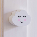 Happy Cloud Painted Wood Nursery Drawer Knob