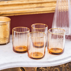 Set of Four Gold Rim Fine Glass Tumblers