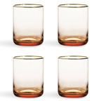 Set of Four Gold Rim Fine Glass Tumblers