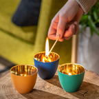 Porcelain Gold Lined Votive Candle Holder