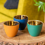 Porcelain Gold Lined Votive Candle Holder