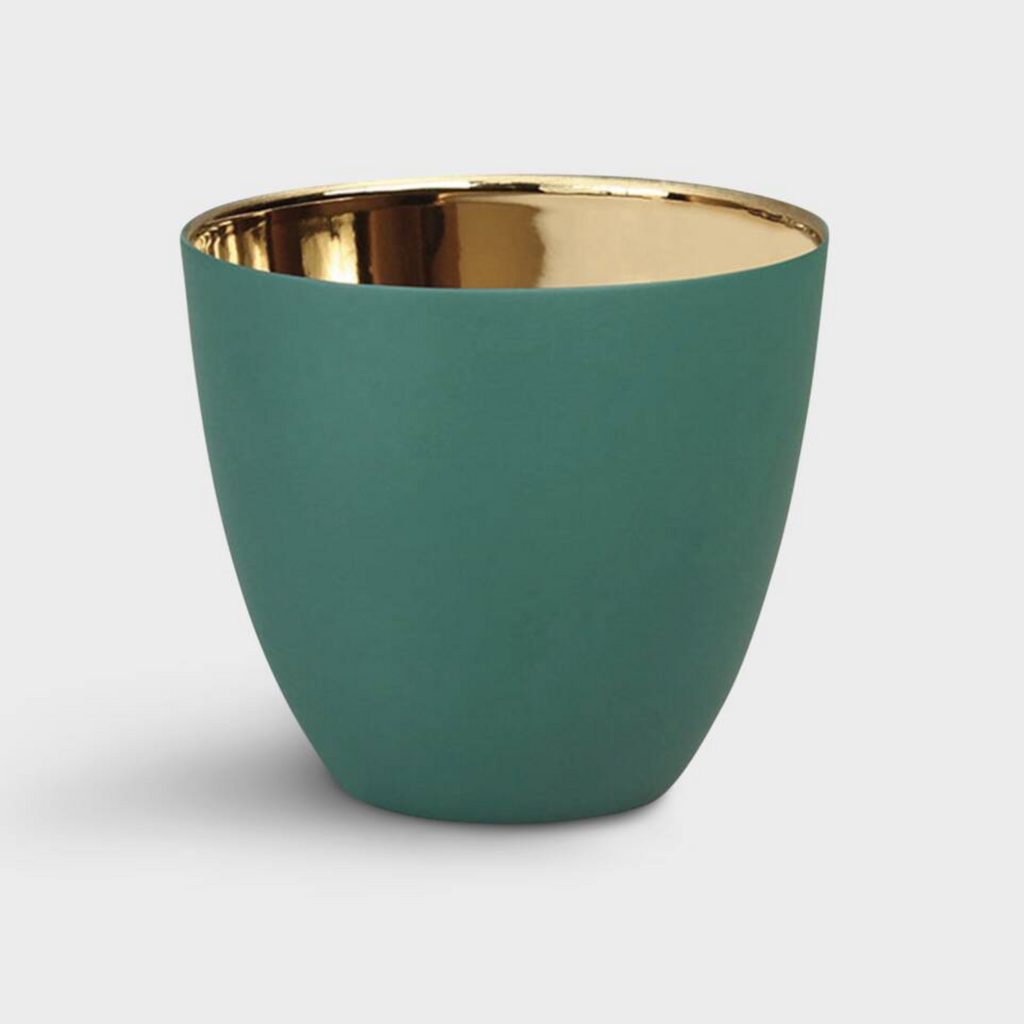 Porcelain Gold Lined Votive Candle Holder