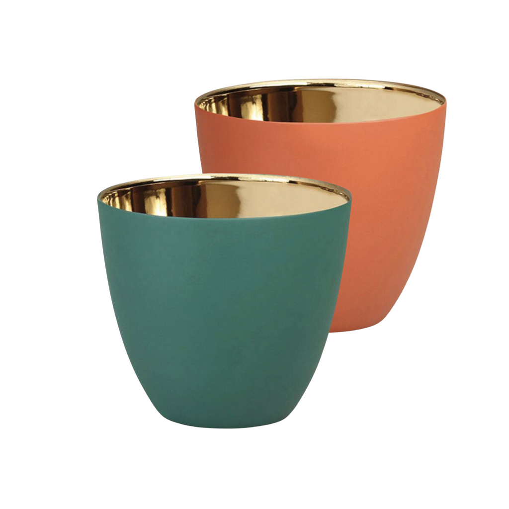 Porcelain Gold Lined Votive Candle Holder