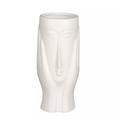 Elegant Matte White Face & Hands Stoneware Vase