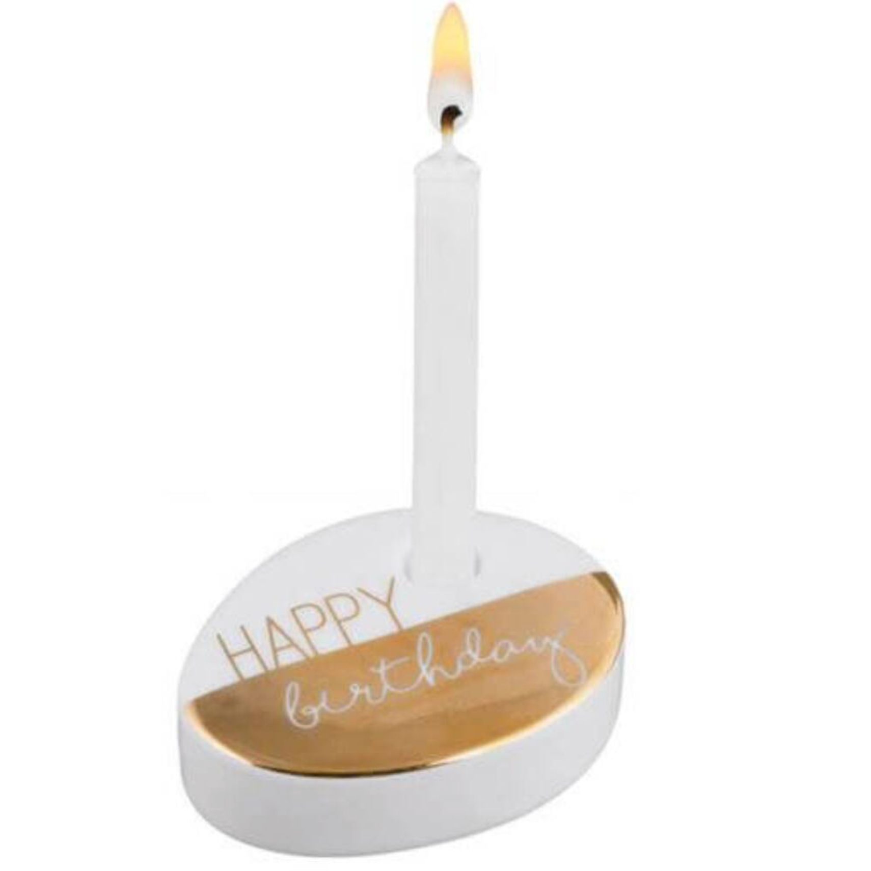 Happy Birthday Porcelain Candle Holder