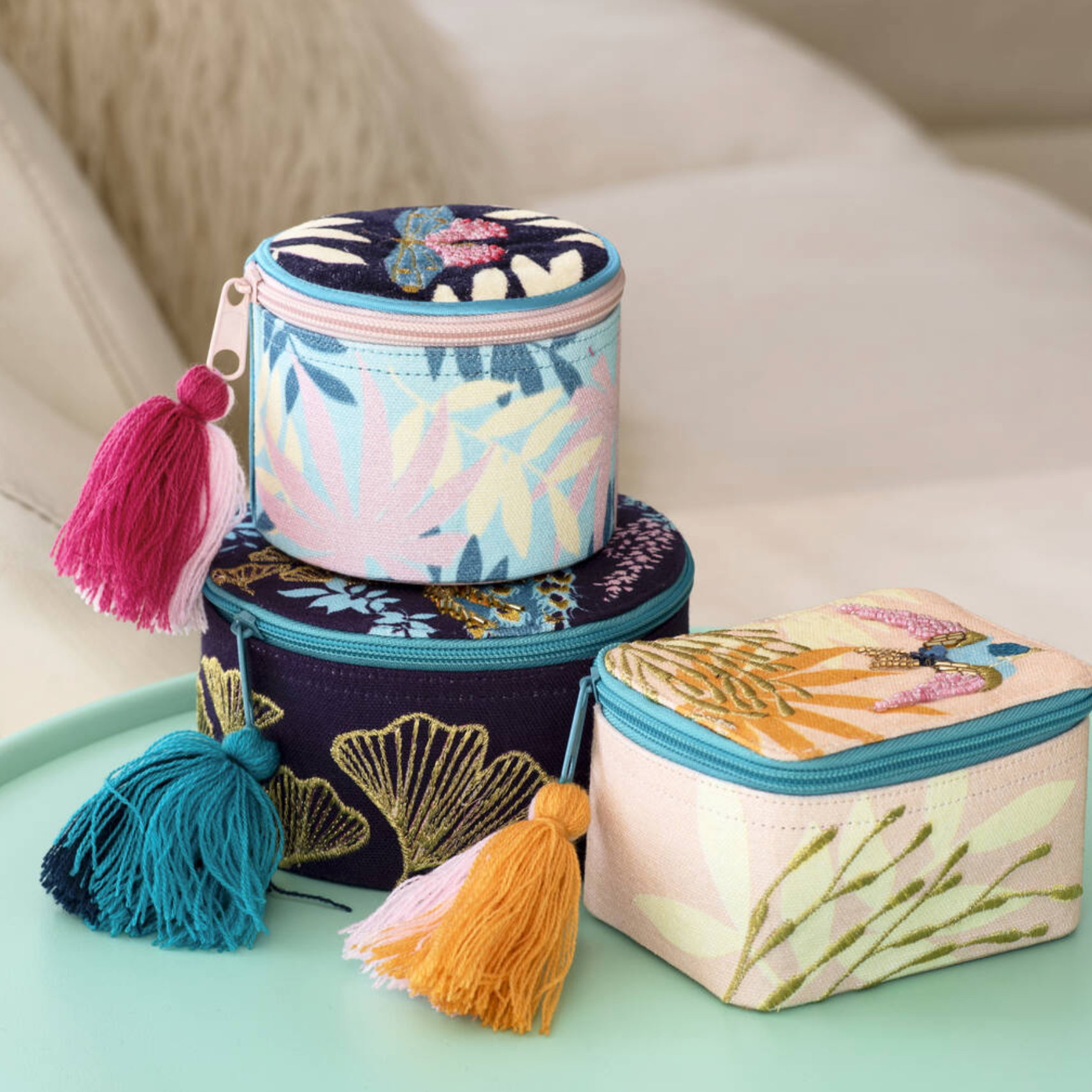 Jewelled Embroidered Jewellery Box