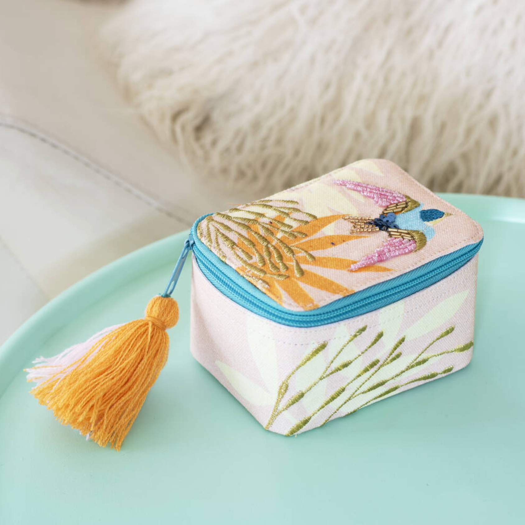 Jewelled Embroidered Jewellery Box
