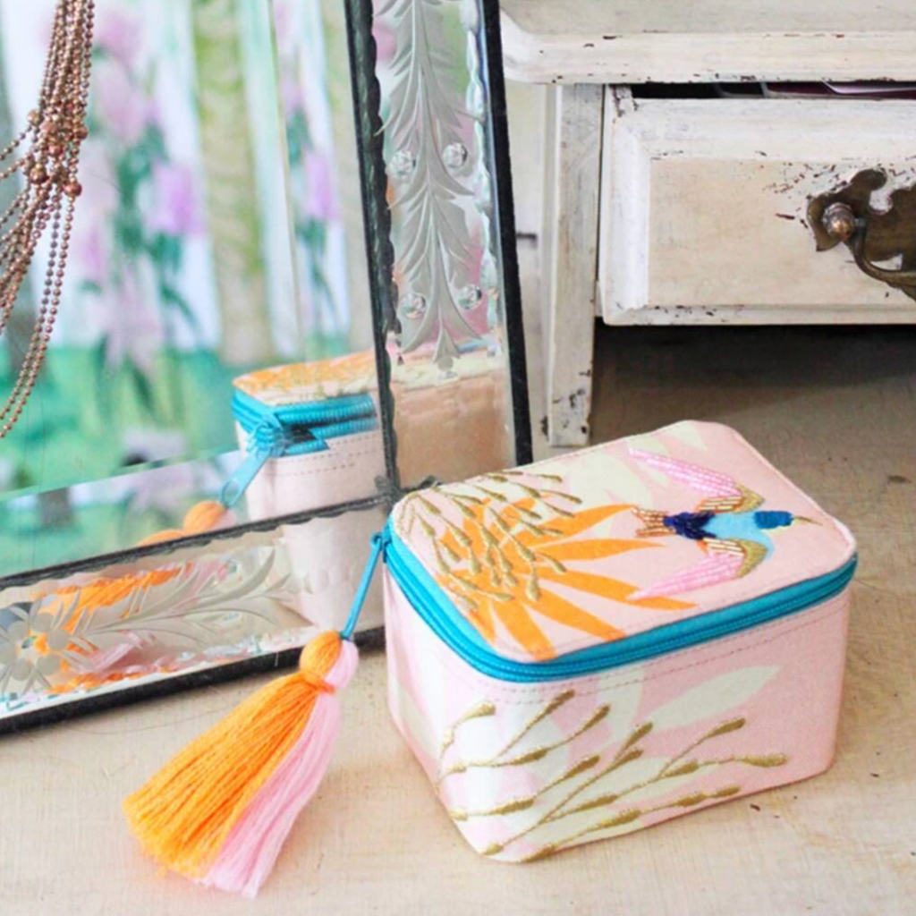 Jewelled Embroidered Jewellery Box