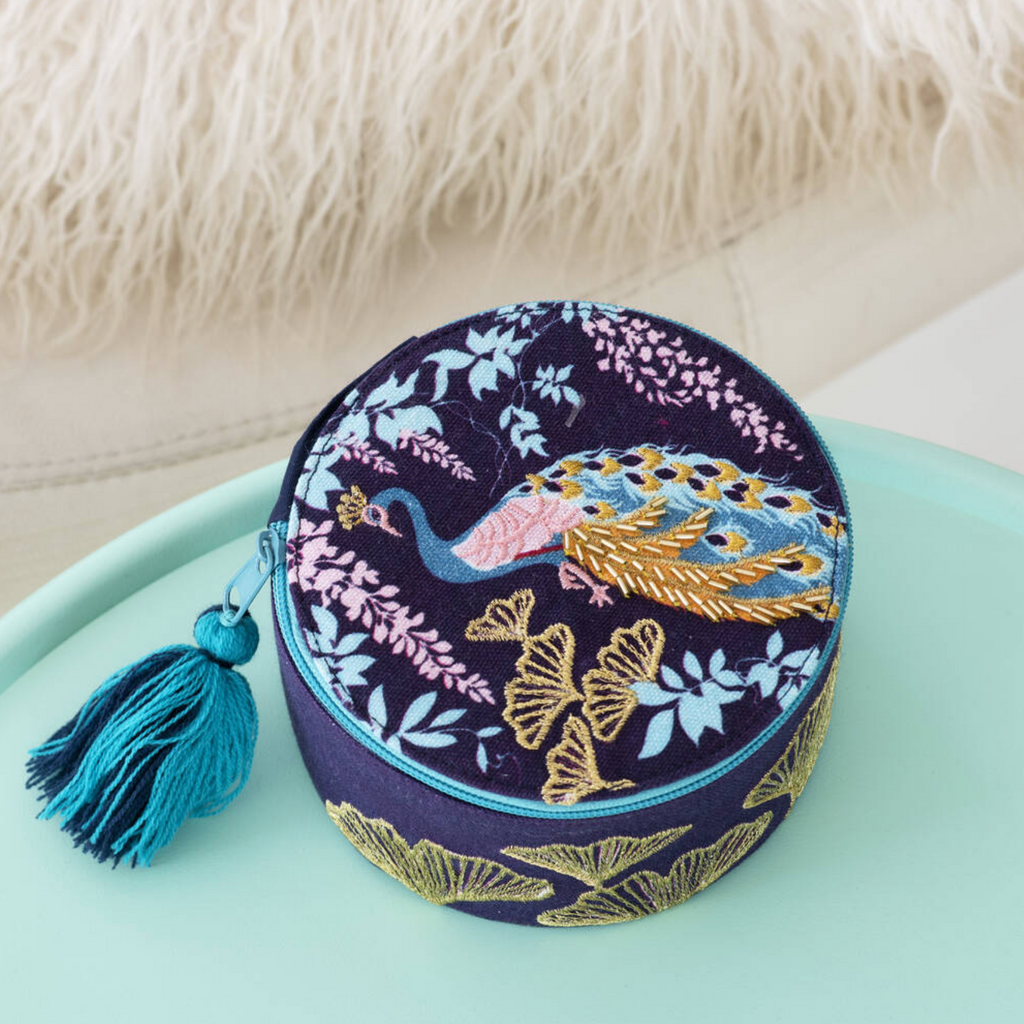 Jewelled Embroidered Jewellery Box