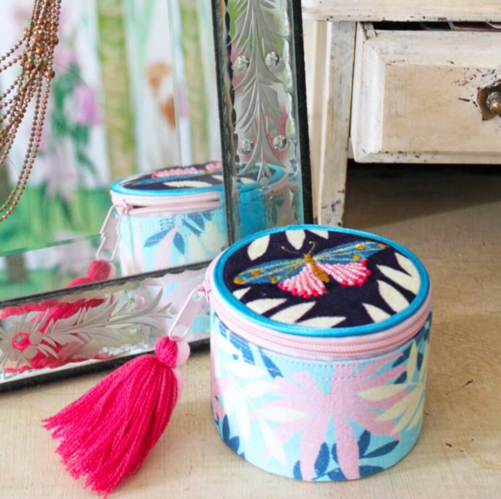 Jewelled Embroidered Jewellery Box
