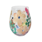 Hand Painted Flower Glass Tumbler