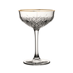 Set of Two Gold Rimmed Champagne Coupes