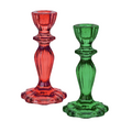 Red and Green Glass Candleholders
