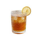 Gold Rim Short Vintage Cut Glass Tumbler