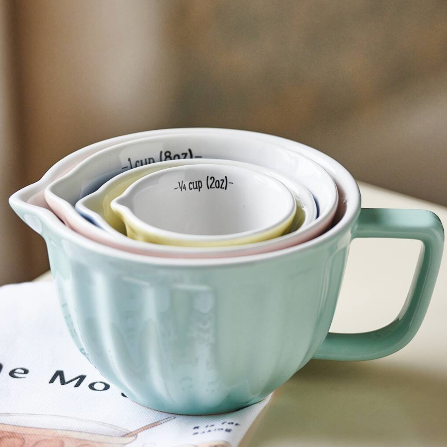 Retro Style Pastel Stacking Measuring Cups