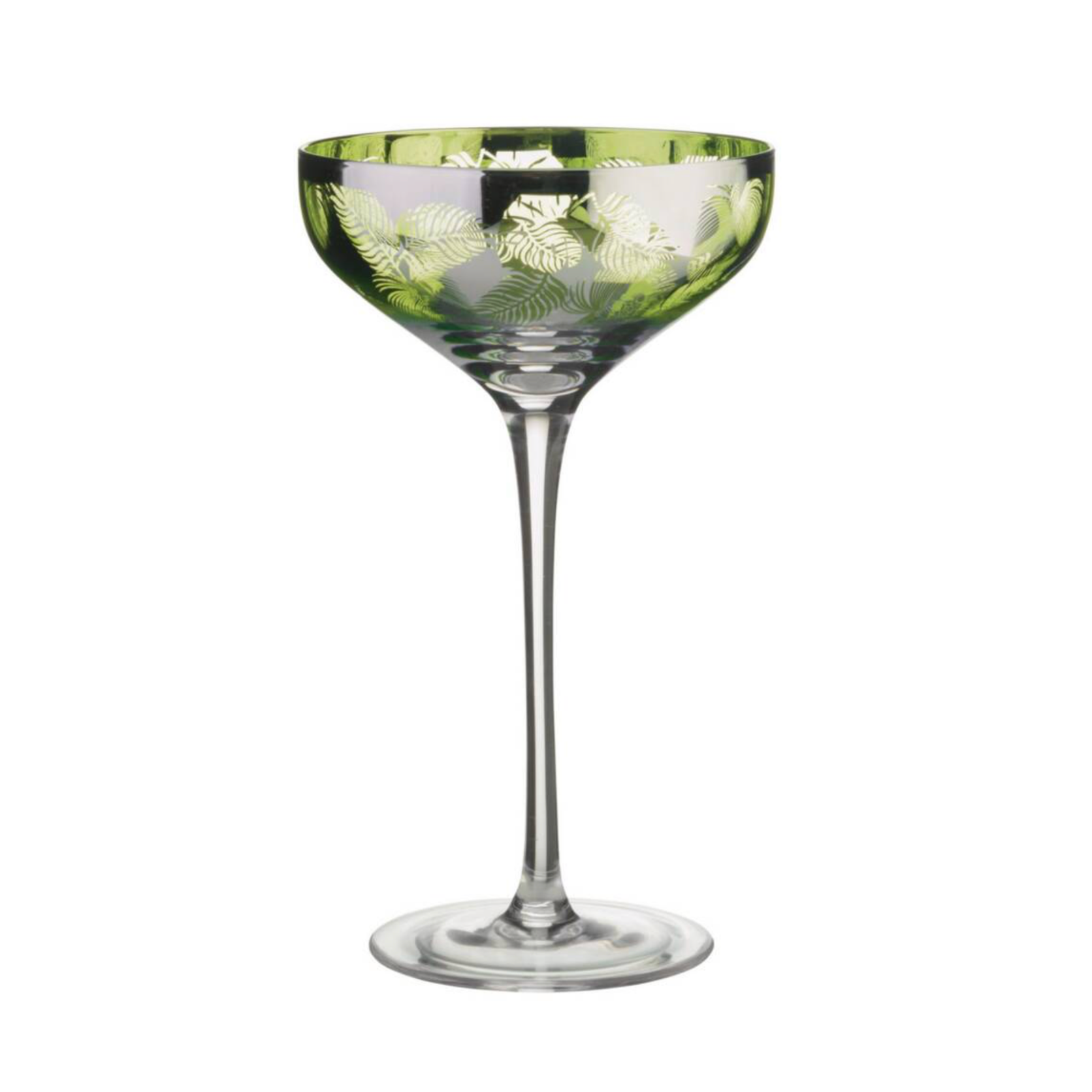 Tropical Leaf Champagne Coupe Glasses