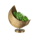 Rustic Gold Celestial Moon Metal Standing Planter