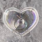 Iridescent Pair of Heart Champagne Coupe Glasses