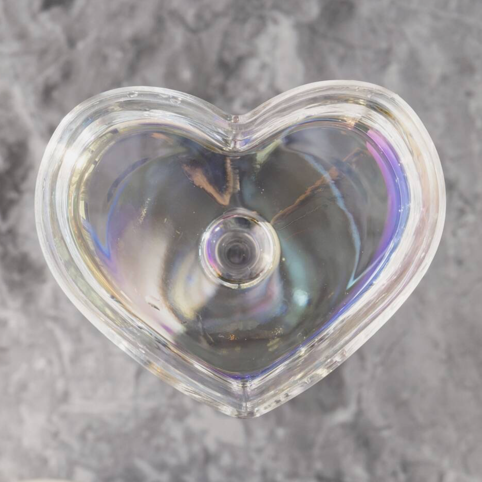 Iridescent Pair of Heart Champagne Coupe Glasses