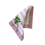 Raspberry Cotton Hand Block Print Tablecloth