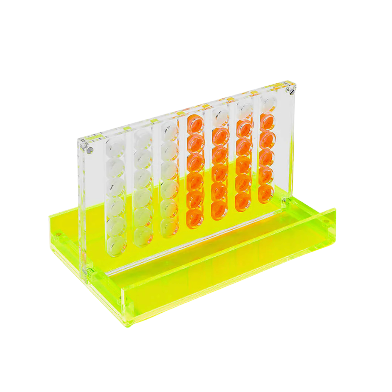 Neon Four In A Row Lucite Travel Game