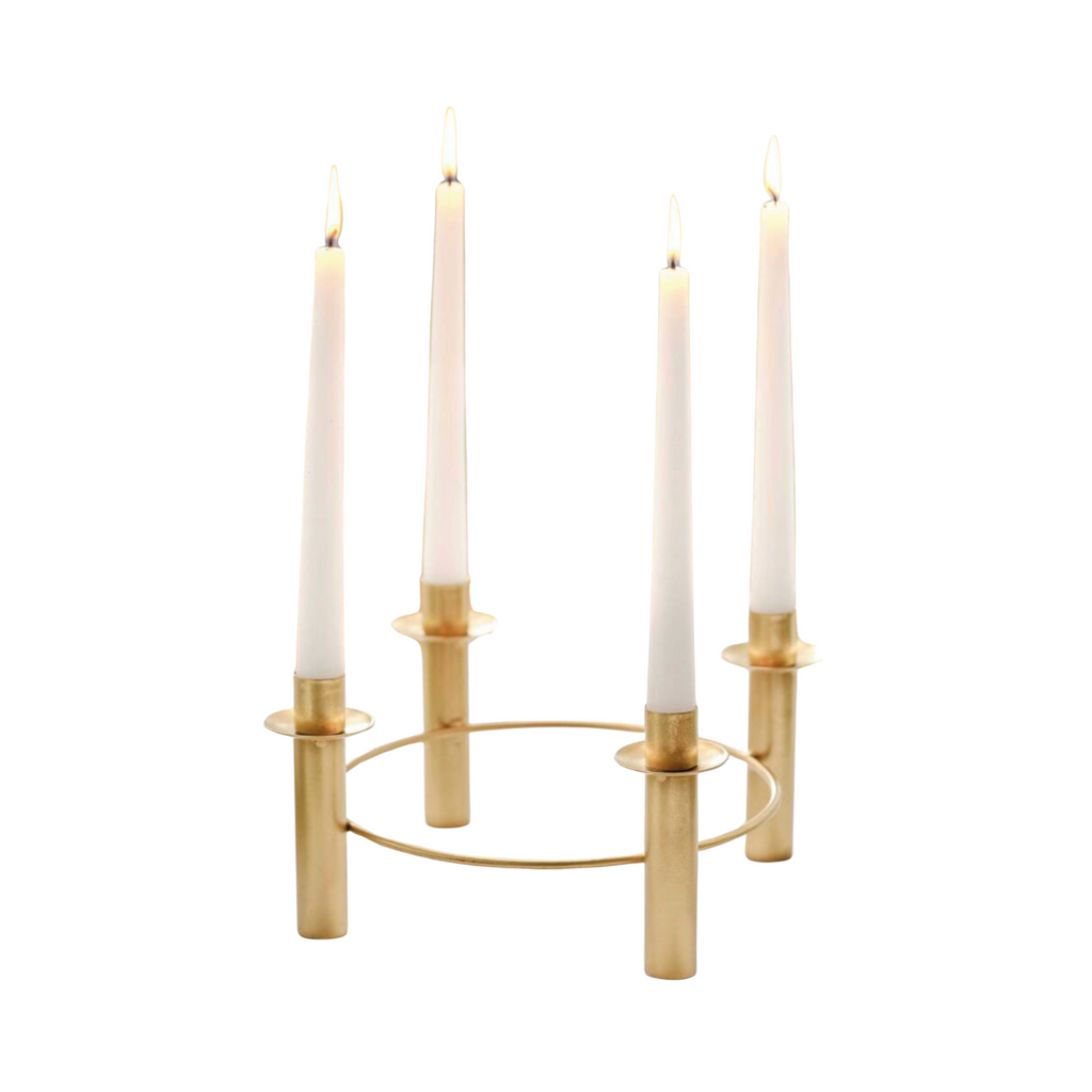 Vintage Gold Metal Candle Table Centrepiece