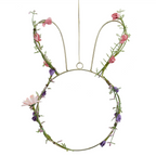 Gold Wire Easter Bunny Wreath With Foliage
