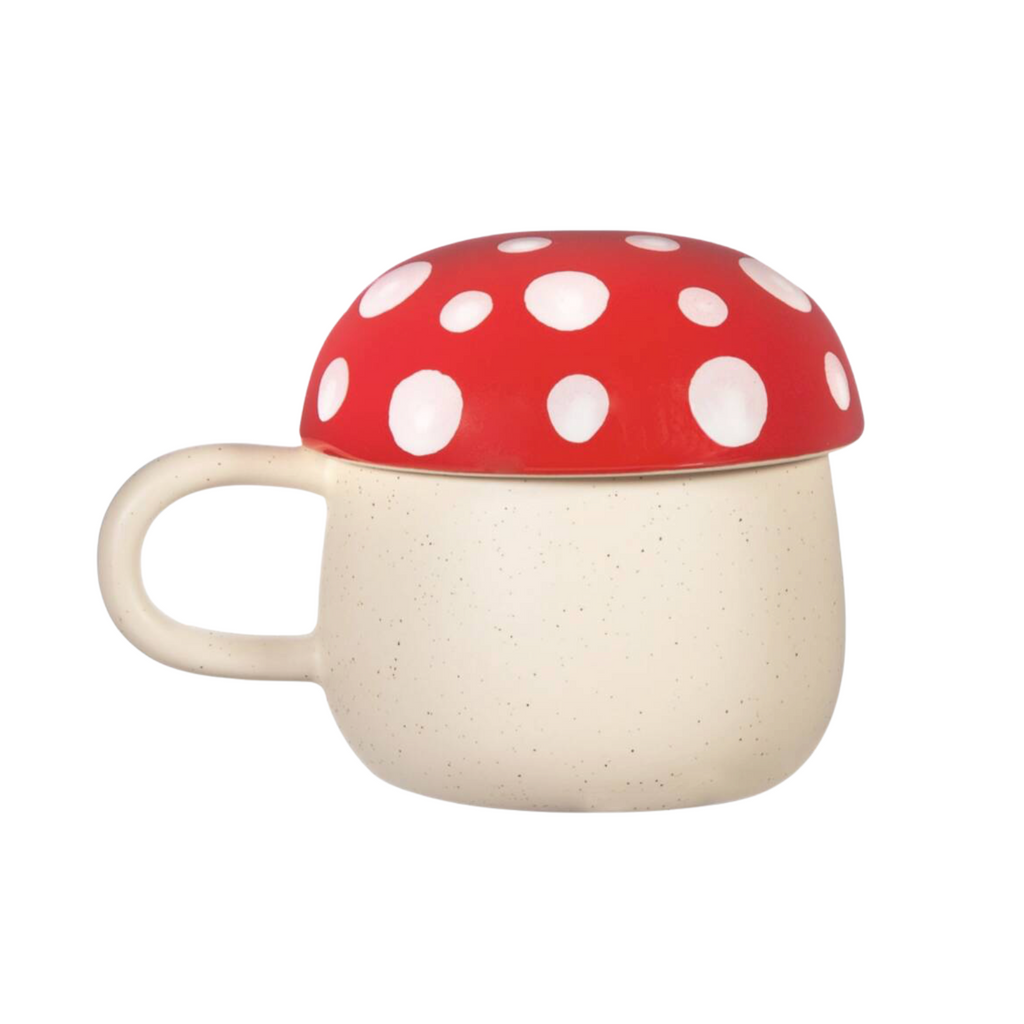 Ceramic Mushroom Soup Mug With Lid