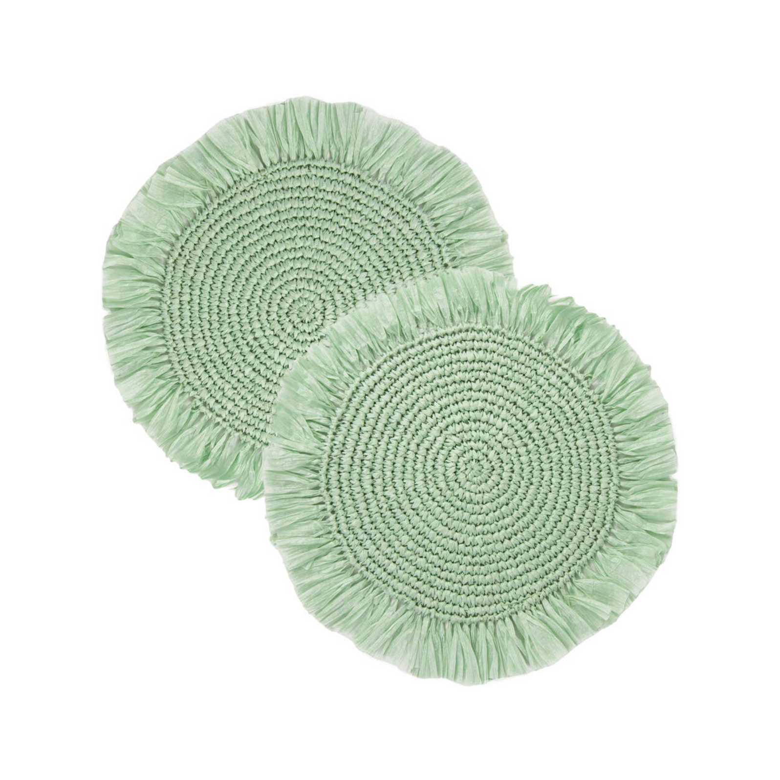 Set Of Two Summer Table Raffia Placemats
