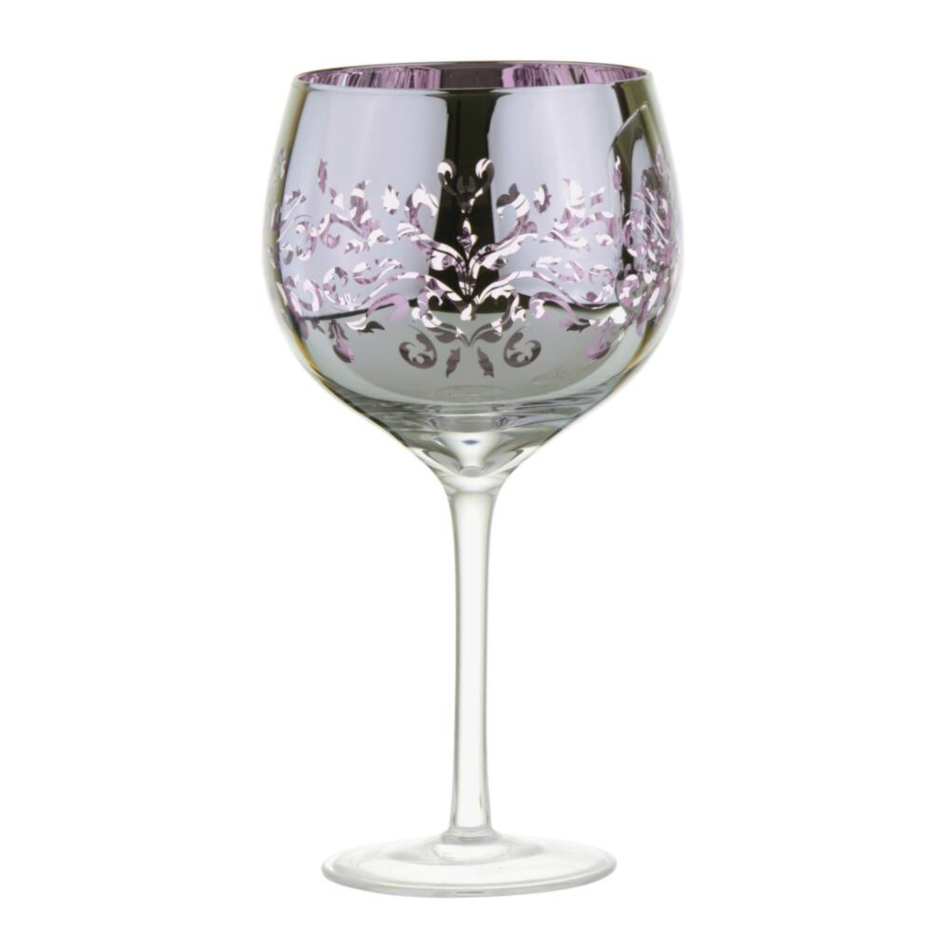 Electroplated Lilac Filigree Gin Glass