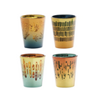Set Of Four Electroplated Fiesta Shot Glasses
