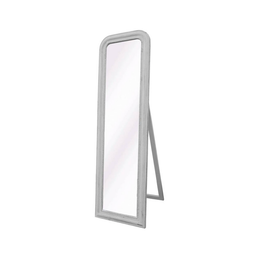 Soft Grey Vintage Style Floor Standing Mirror