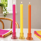 Fluoro Scalloped Dinner Candles