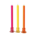 Fluoro Scalloped Dinner Candles