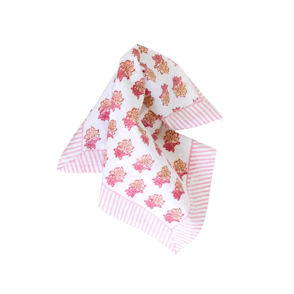 Peony Pink Hand Block Print Napkin