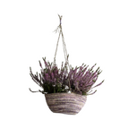 Seagrass And Cotton Hanging Basket Lilac