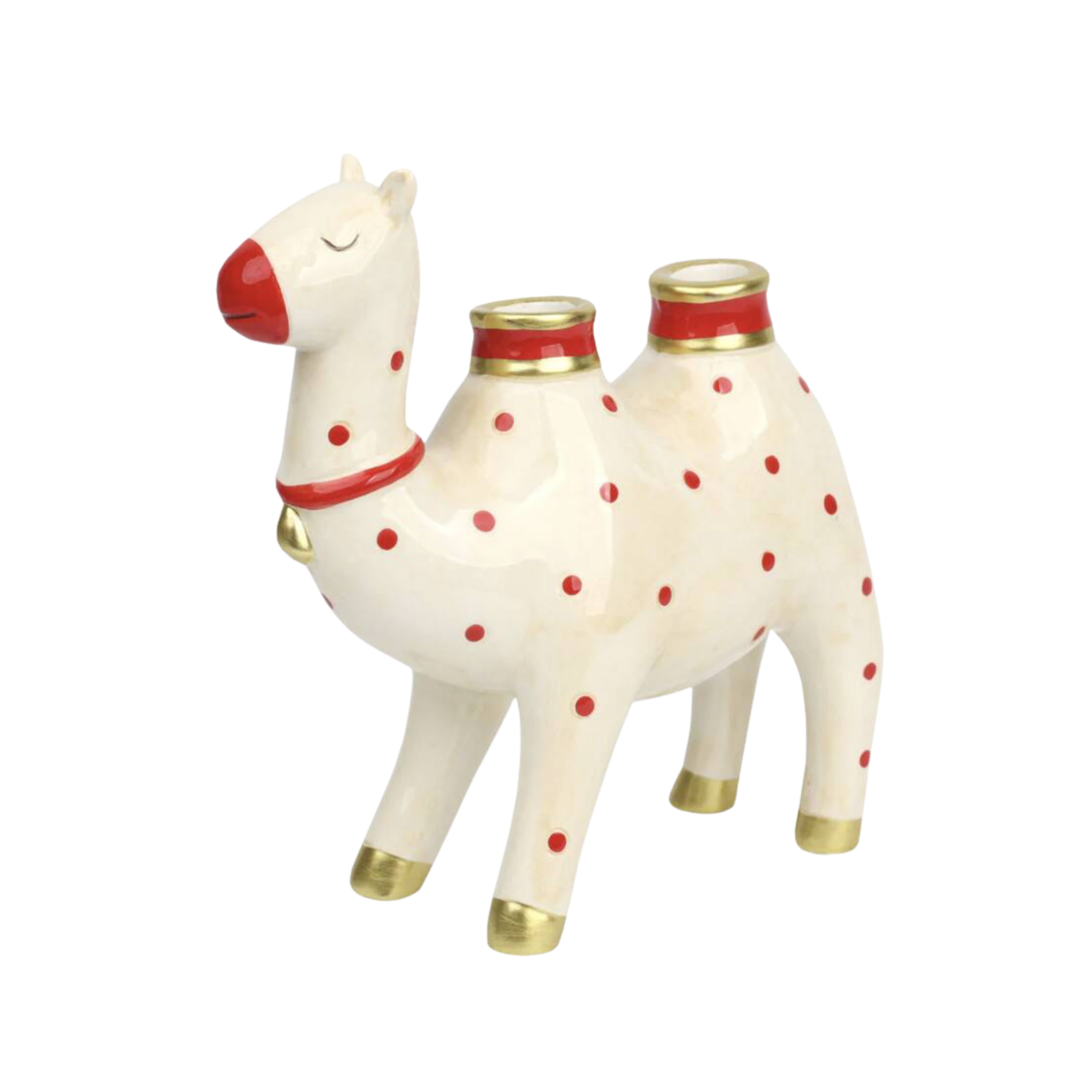 Hand Painted Spotty Ceramic Camel Candle Holder product listing screenshot showing price and details